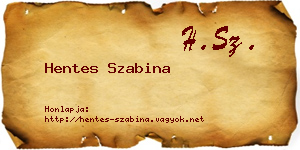 Hentes Szabina névjegykártya
